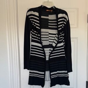 Belldini Black and Gray Striped Cardigan